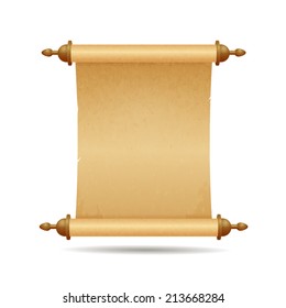 Parchment scroll vector illustration isolated on white