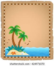 Pergamino con tema de isla tropical 1 - ilustración vectorial eps10.