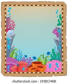 Parchment with underwater theme 6 - eps10 vector illustration.