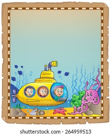 Parchment with underwater theme 7 - eps10 vector illustration.