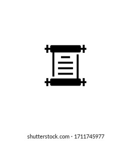 Parchment vector in black solid flat design icon isolated on white background