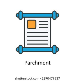 Parchment Vector  Fill outline Icons. Simple stock illustration stock