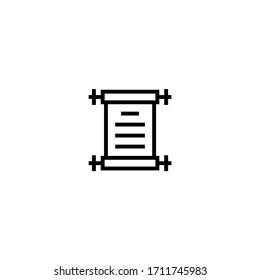 Parchment vector icon in linear, outline icon isolated on white background