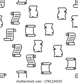 Parchment Vector Seamless Pattern Thin Line Illustration