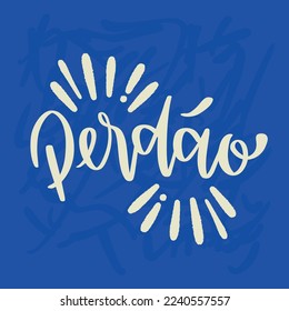 Perdão. indulto en portugués brasileño. Letras de mano moderna. vector.
