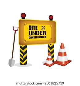 Pardon Our Dust: Site Under Construction vector design
