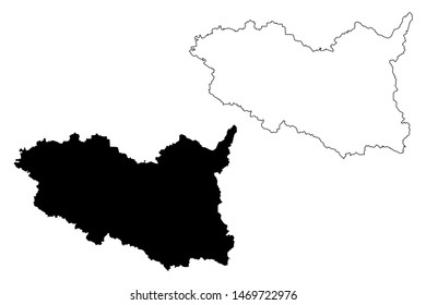 Pardubice Region (Bohemian lands, Czechia, Regions of the Czech Republic) map vector illustration, scribble sketch Pardubice map