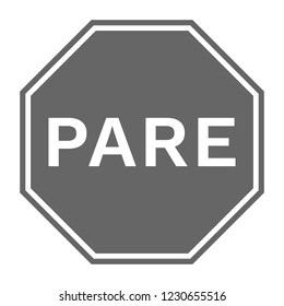 PARE sign. Vector icon.