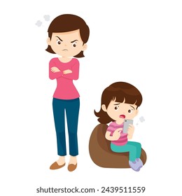 parent angry scold to kid addicted phone