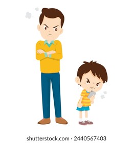 parent angry scold to kid addicted phone
