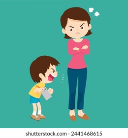 parent angry scold to kid addicted phone