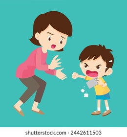 parent angry scold to kid because of smartphone addiction