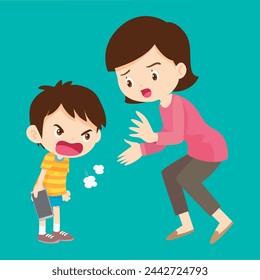 parent angry scold to kid because of smartphone addiction