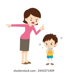 parent angry scold to kid because of smartphone addiction