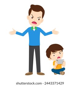 parent angry scold to kid because of smartphone addiction