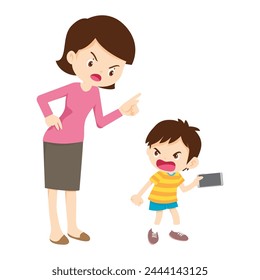 parent angry scold to kid because of smartphone addiction