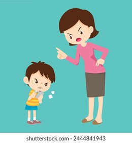 parent angry scold to kid because of smartphone addiction