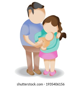 Parent and a Baby Illustration