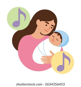 parent and baby loving moment in minimalist style