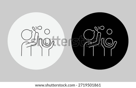 Parent Blowing Bubbles for Happy Child Icon Representing Playful Bonding Family Activity and Childhood Joy Vector Illustration