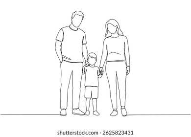 Parent and Child Bond – Continuous Line Family Illustration