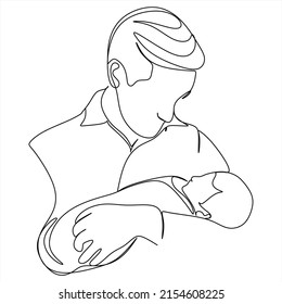 Parent Child Continuous One Line Drawing Stock Vector (Royalty Free ...