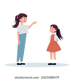 parent and child flat character design illustration