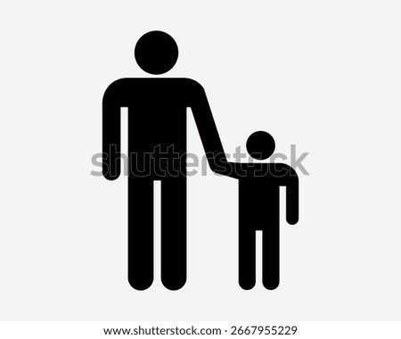 Parent Child Hand Holding Icon Father Son Hold Hands Care Patents Childcare Guardian Children Protection Stick Figure Man Boy Parenting Symbol Sign
