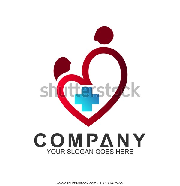 Parent Child Heart Shape Healthy Family Stock Vector (Royalty Free ...