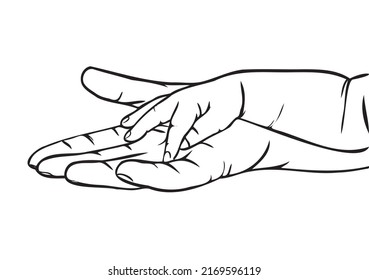 Parent and Child Holding Hand, Hand Drawn Illustration, Isolated Vector. Father and Mother's Love.