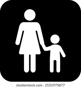 The parent and child icon isolated on white background