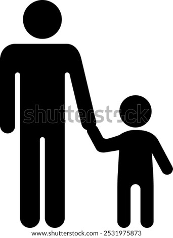 The parent and child icon isolated on white background