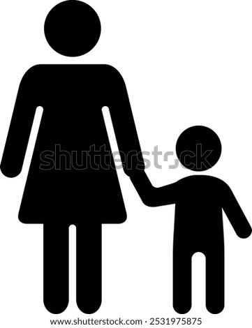 The parent and child icon isolated on white background