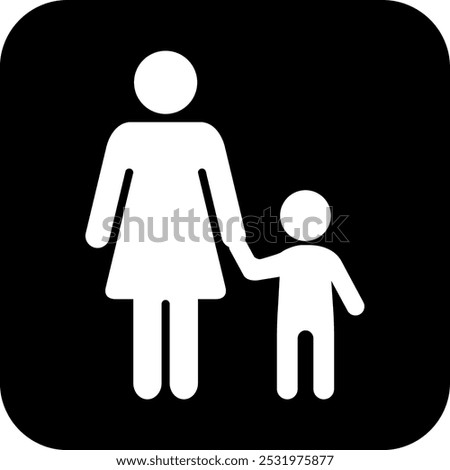 The parent and child icon isolated on white background