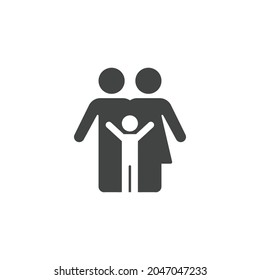 Parent and child icon. Simple solid style. People, kid, symbol, member, insurance, mother, son, father, generation, person, family love concept. Vector illustration isolated on white background EPS 10