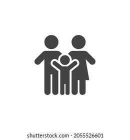 Parent and child icon. Simple solid style. People, kid, symbol, member, insurance, mother, son, father, generation, person, family love concept. Vector illustration isolated on white background EPS 10