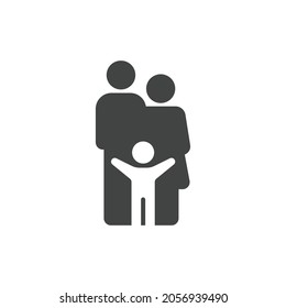 Parent and child icon. Simple solid style. People, kid, symbol, member, insurance, mother, son, father, generation, person, family love concept. Vector illustration isolated on white background EPS 10