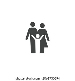 Parent and child icon. Simple solid style. People, kid, symbol, member, insurance, mother, son, father, generation, person, family love concept. Vector illustration isolated on white background EPS 10