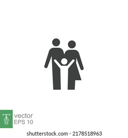 Parent and child icon. Simple solid style. People, kid, symbol, member, insurance, mother, son, father, generation, person, family love concept. Vector illustration isolated on white background EPS 10
