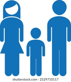 Parent and child icon vector (Blue version)