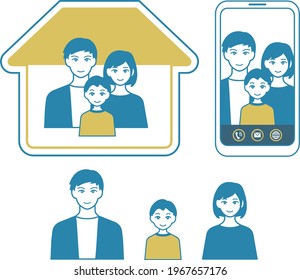 Parent and child icon vector illustration set