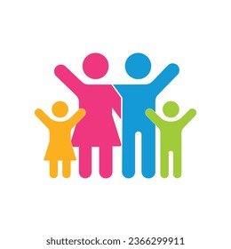 Parent Child Icon Vector Isolated Black and White Design Graphic