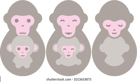 Parent and child of monkey