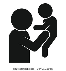 Parent child support icon simple vector. Care protect. Parent happy hand