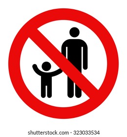 Parent Child Symbol Warning Sign Isolated Stock Vector Royalty Free