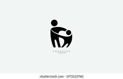 Parent child vector logo design