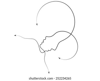 Parent Connection series. Composition of graceful profile lines of mother and child on the subject of parenting, motherhood, human connection and family