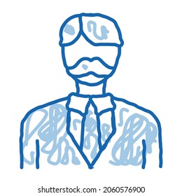 Parent in Costume sketch icon vector. Hand drawn blue doodle line art Parent in Costume Sign. isolated symbol illustration