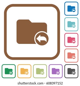 Parent directory simple icons in color rounded square frames on white background