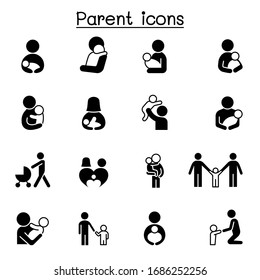 Parent & Family icons set vector illustration graphic design